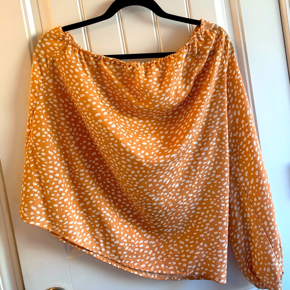 Engro leopard one sleeve top